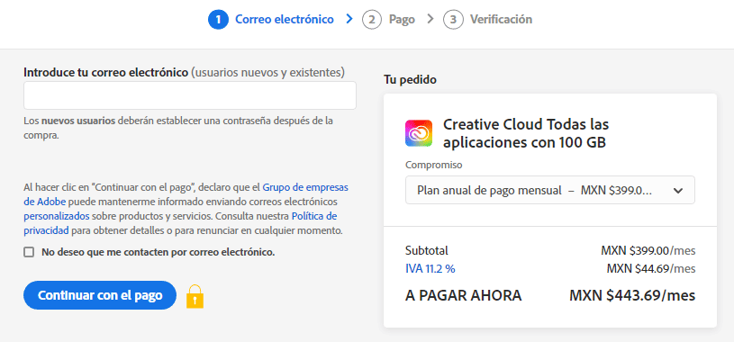 Compra creative cloud