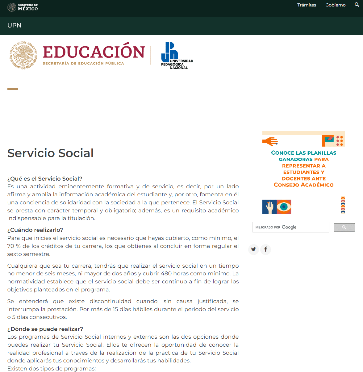 Servicio social UPN
