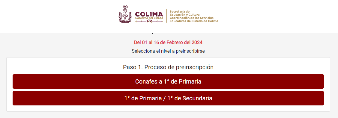 Preinscripciones Colima 2024